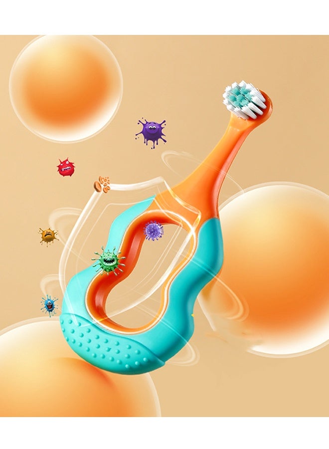 Happy D Baby Toothbrush for 0-3 Years, Safe and Sturdy, Toddler Oral Care Teether Brush, Extra Soft Bristle for Baby Teeth and Infant Gums, Dentist Recommended (4-Pack) - Image 2